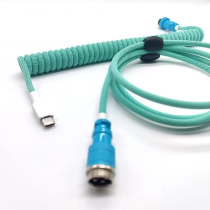 Custom cyan teal and blue usb c aviator cable