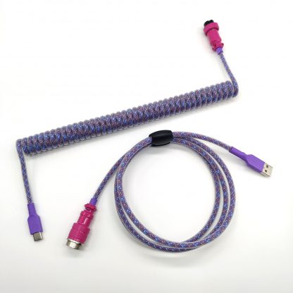 Custom purple tartan usb c red aviator cable